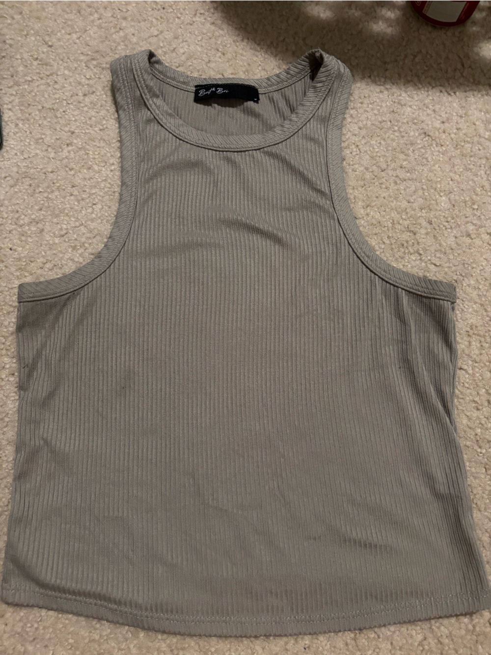 Brit & Bri Soft Ribbed Tank Top in Light Gray